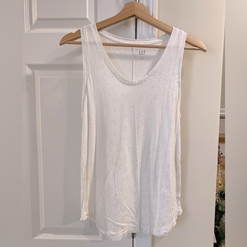 GAP LUXE OVERSIZED TANK SHINY PATTERNED SIZE SMALL